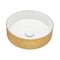 Ruvati 14 inch Bathroom Vessel Sink Round Gold Decorative Art Above Vanity Counter White Ceramic RVB0314WG - alternate 3